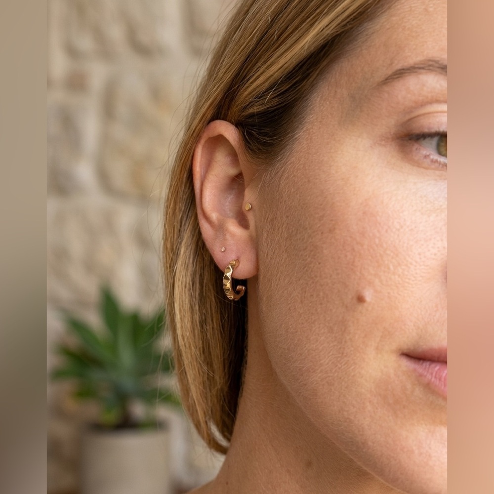 Gold Knot Hoop Earrings